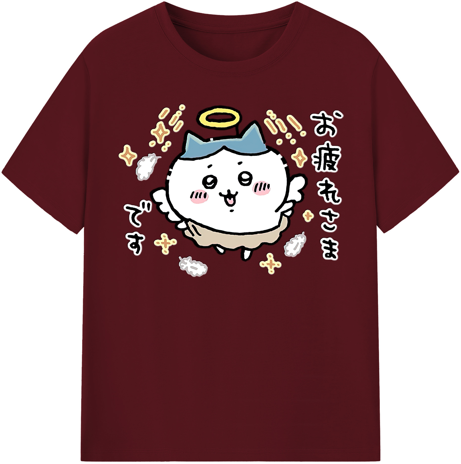 （画像用） ちいかわ ハチワレ Chii-kawa hachiware 綿100％半袖Tシャツ（フロントプリント）
